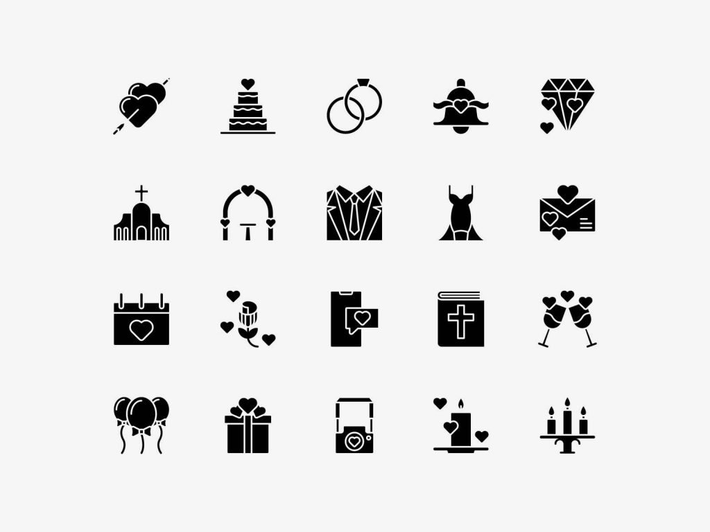 Wedding Icons Pack Graphicsfuel