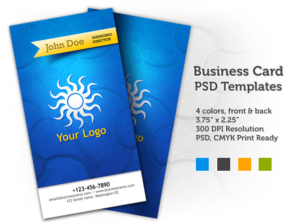 open business card psd template