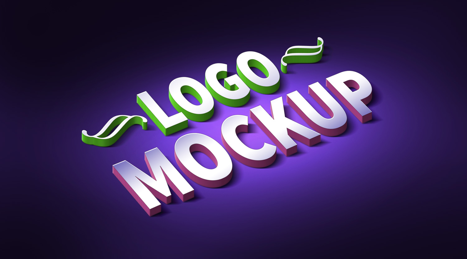 free 3d psd logo mockup