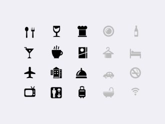 Vector hotel and restaurant icons