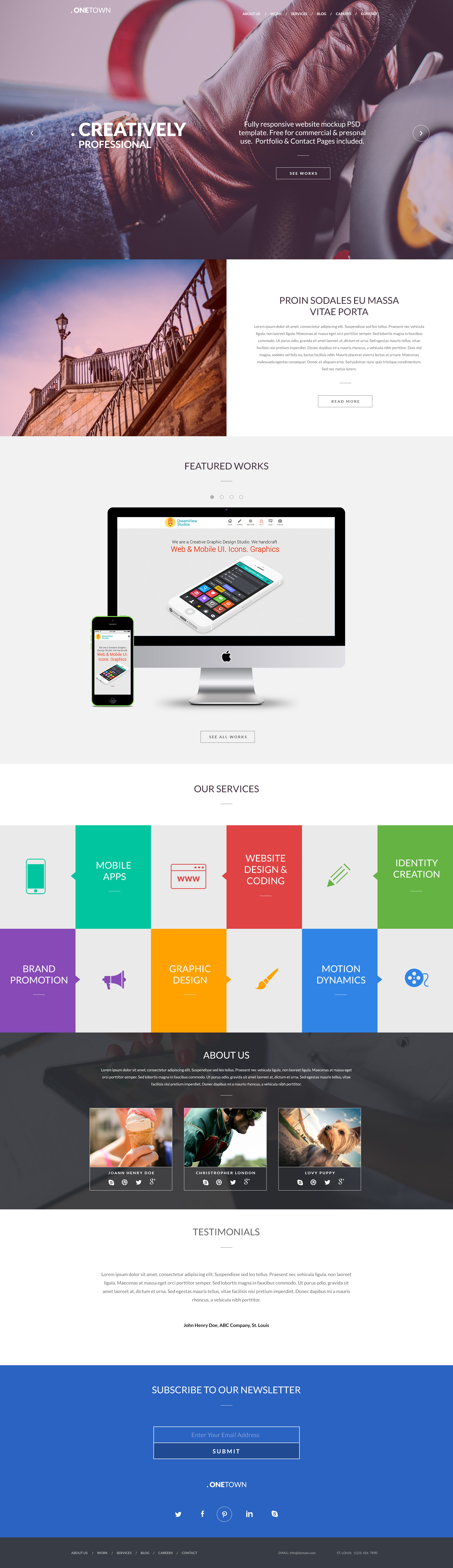 Free Responsive Website PSD Templates - GraphicsFuel