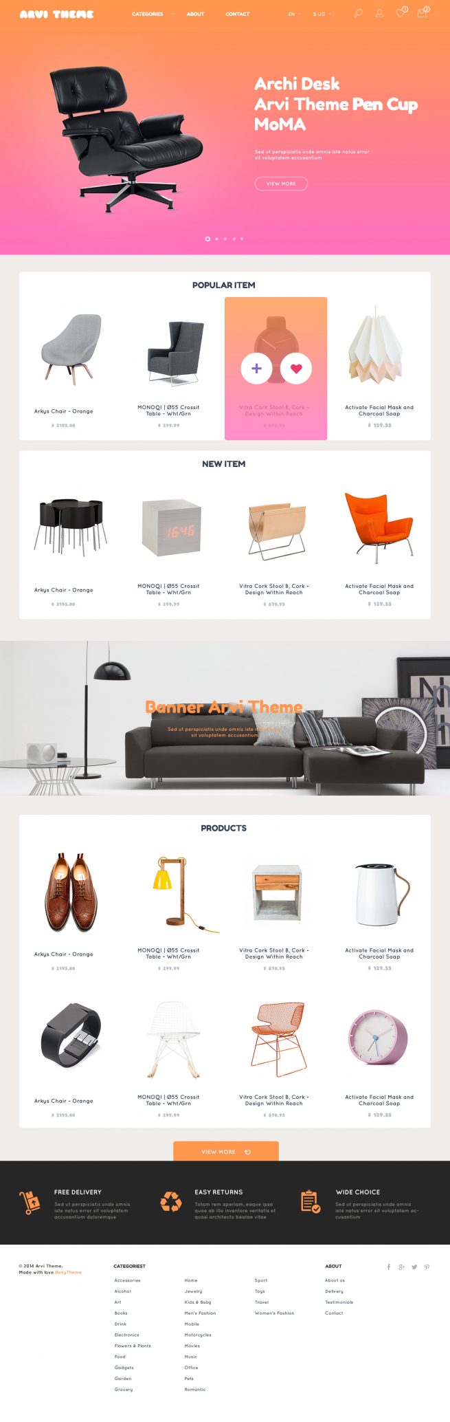 Arvi Free Ecommerce Website Psd Template Graphicsfuel