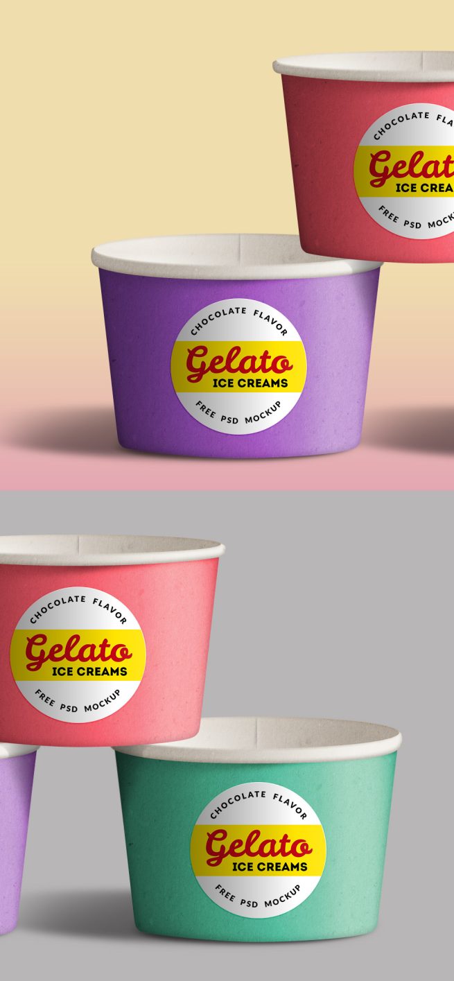 Download Ice Cream Cups PSD - GraphicsFuel