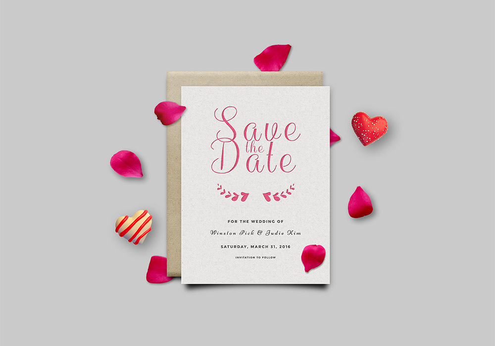 Download Save The Date Invitation Card Mockup PSD - GraphicsFuel PSD Mockup Templates