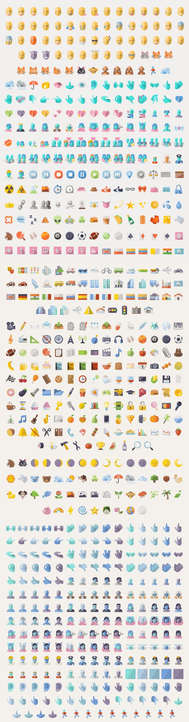 Flat Emoji List Vector Pack - GraphicsFuel