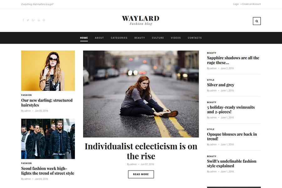 Waylard Fashion WordPress theme