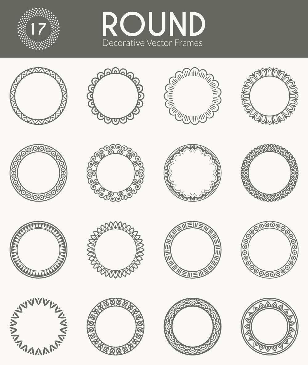 Download Decorative Round Frames Vector Pack - GraphicsFuel
