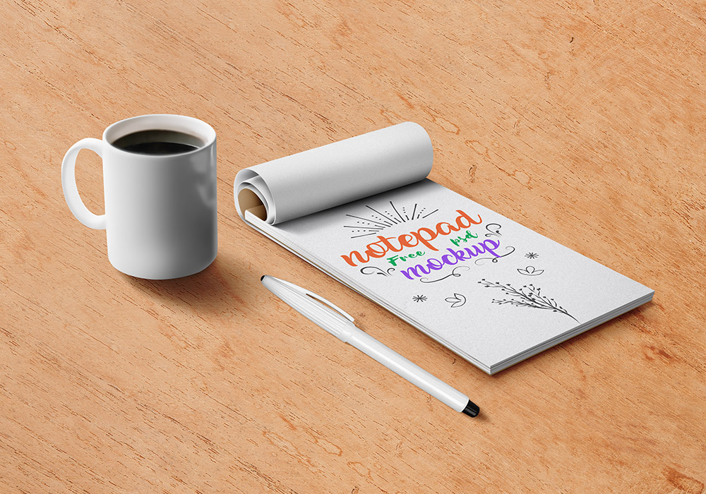 Free Notepad PSD Mockup