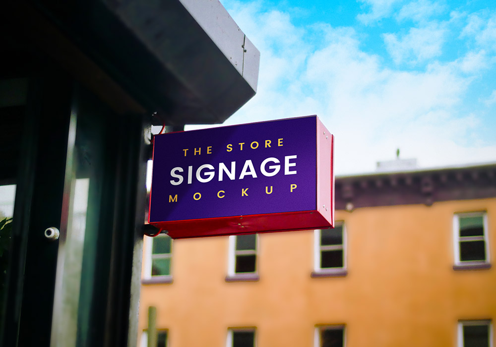 Store Signage Mockup PSD