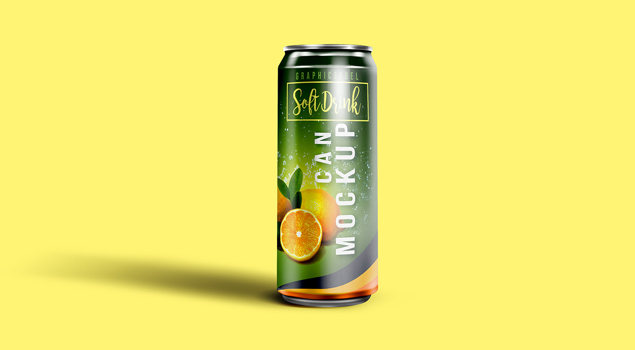 Soft Drink Can PSD Mockup