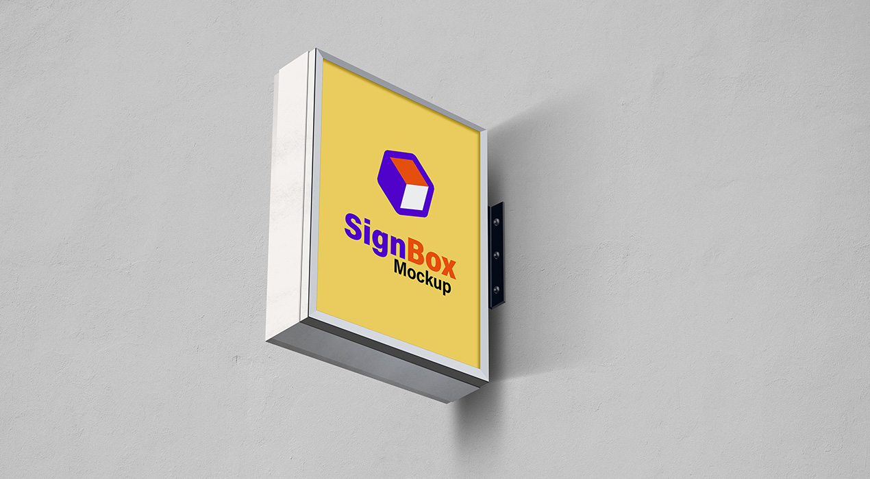 Wall Signboard Mockup PSD