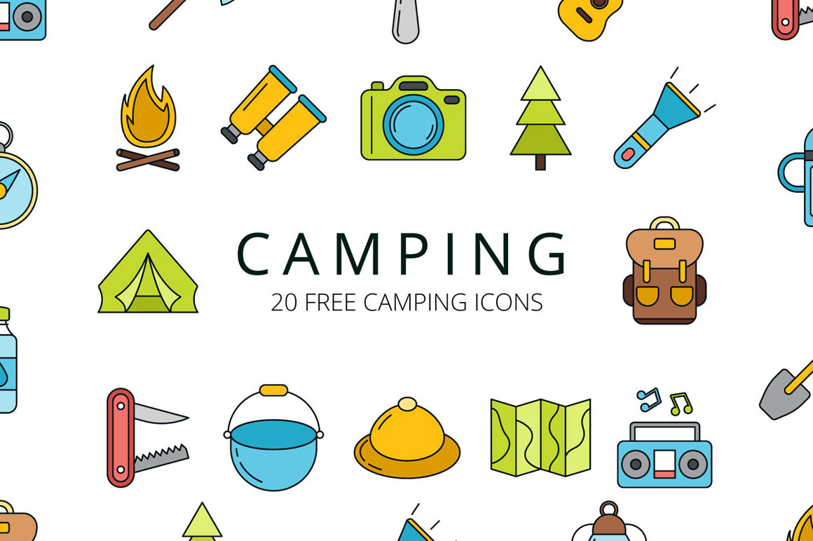 Camping Vector Free Icon Set