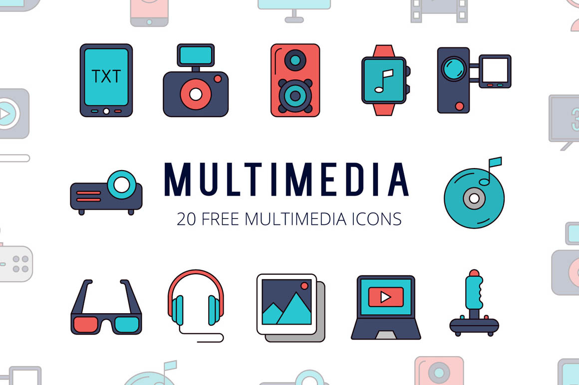 Multimedia Vector Free Icon Set