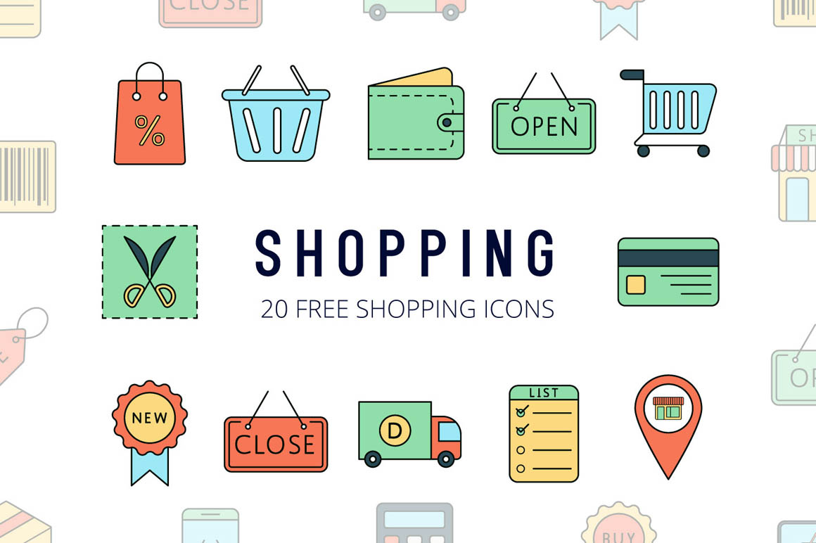 Shopping Vector Free Icon Set