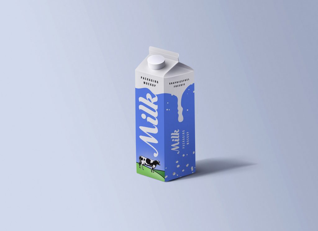 Freebie: Milk Packaging PSD Mockup - Graphicsfuel