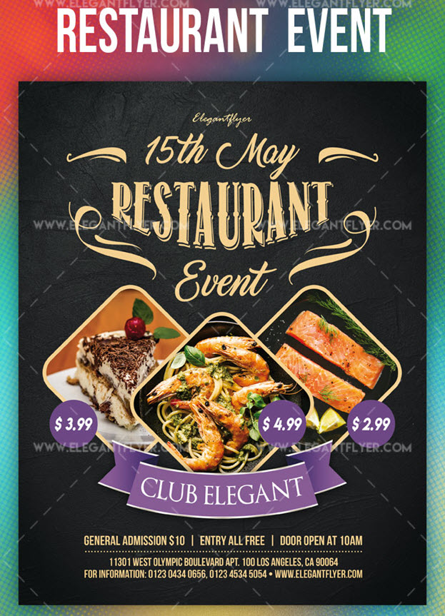 Restaurant Event – Free PSD Flyer Template