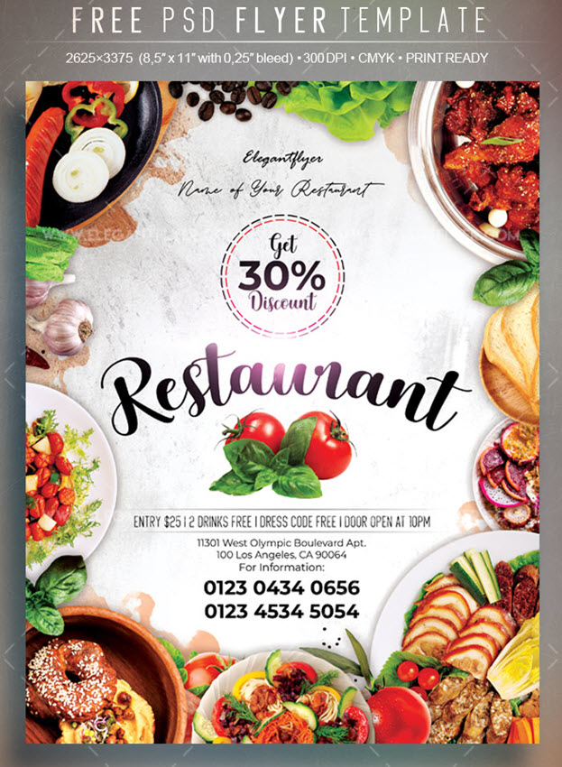 Restaurant – Free Flyer PSD Template