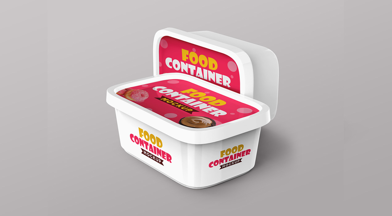 Plastic food Container PSD Mockups