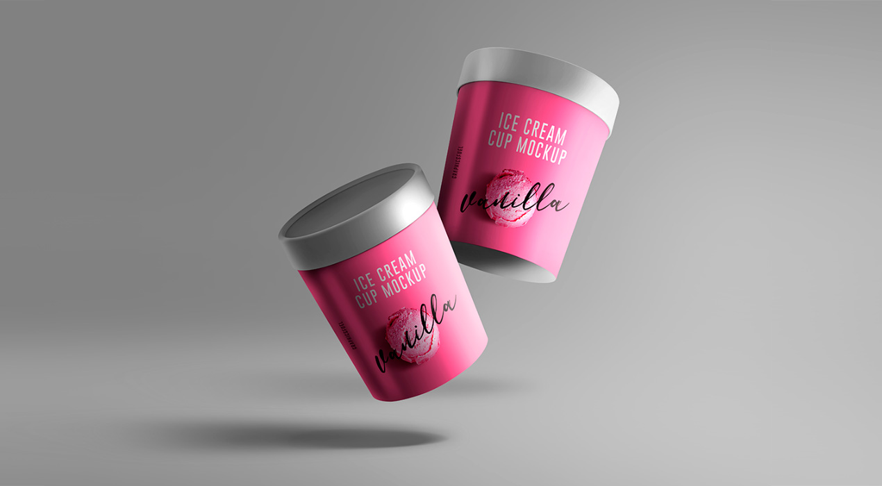 Ice Cream Cup PSD Mockups