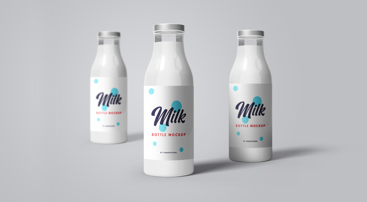 Download Milk Bottle Mockup Templates