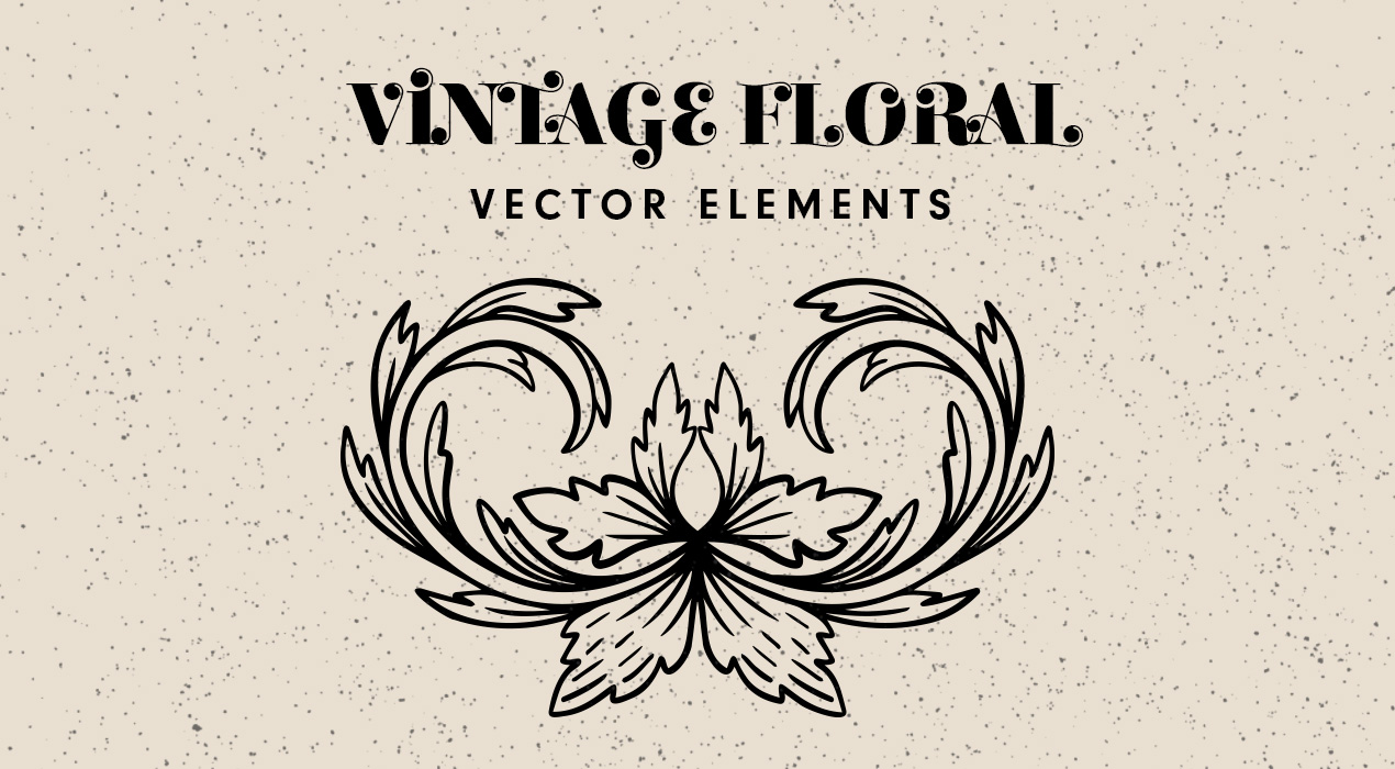 Vintage Floral Decorative Elements