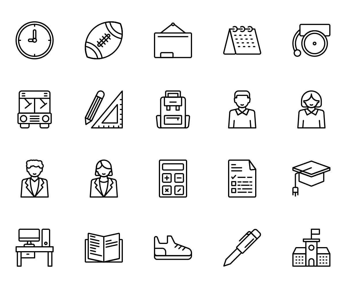 Back To School Vector Line Icons