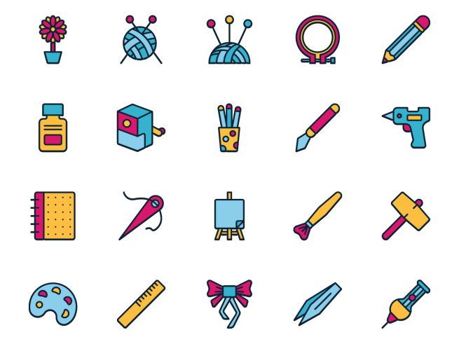 Arts And Crafts Icons Pack - Graphicsfuel