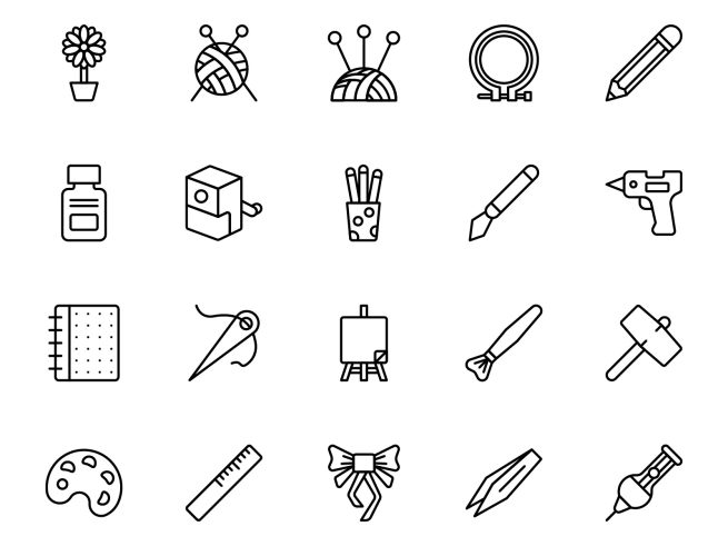 Arts And Crafts Icons Pack - Graphicsfuel