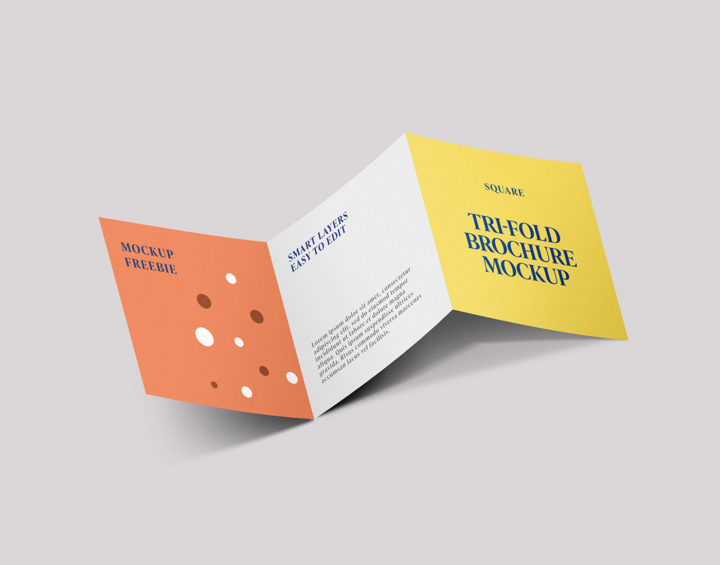 Free Square Trifold Brochure Mockup