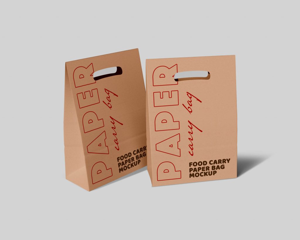 Paper Packaging Carry Bag Mockups - Graphicsfuel