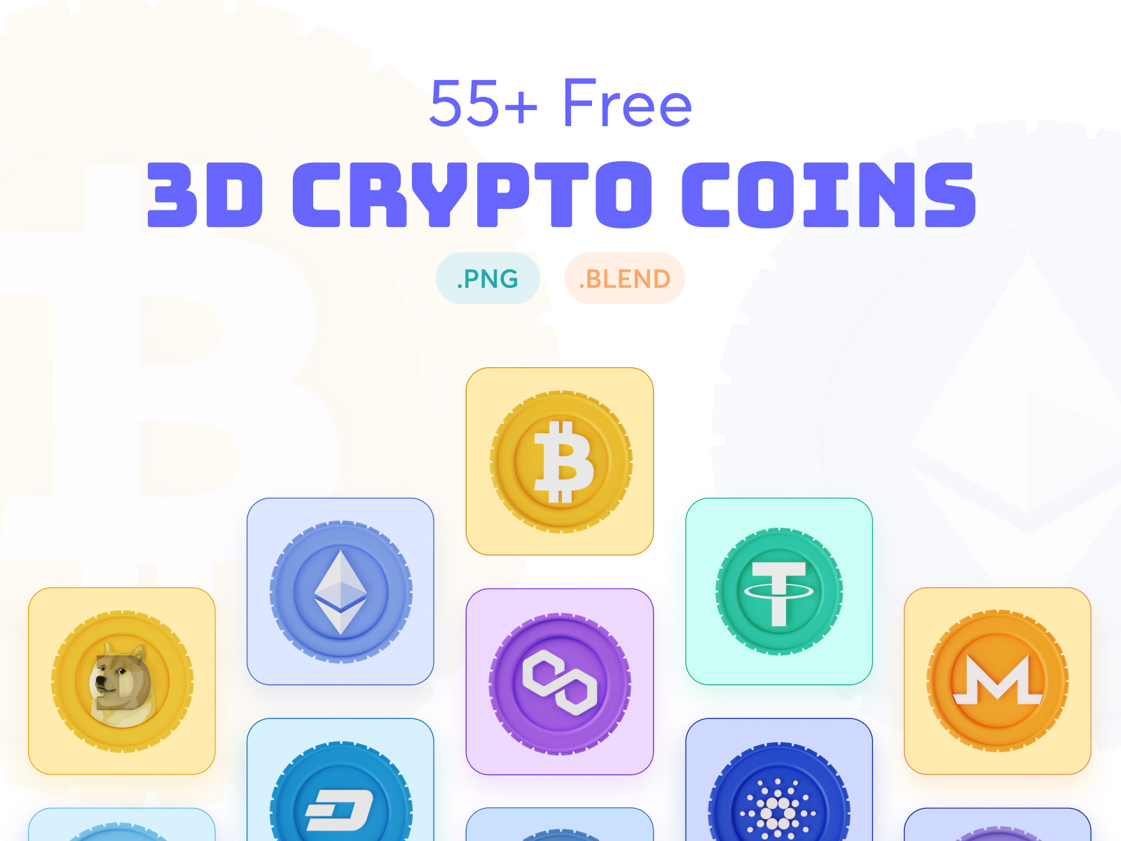 3D Crypto Coins