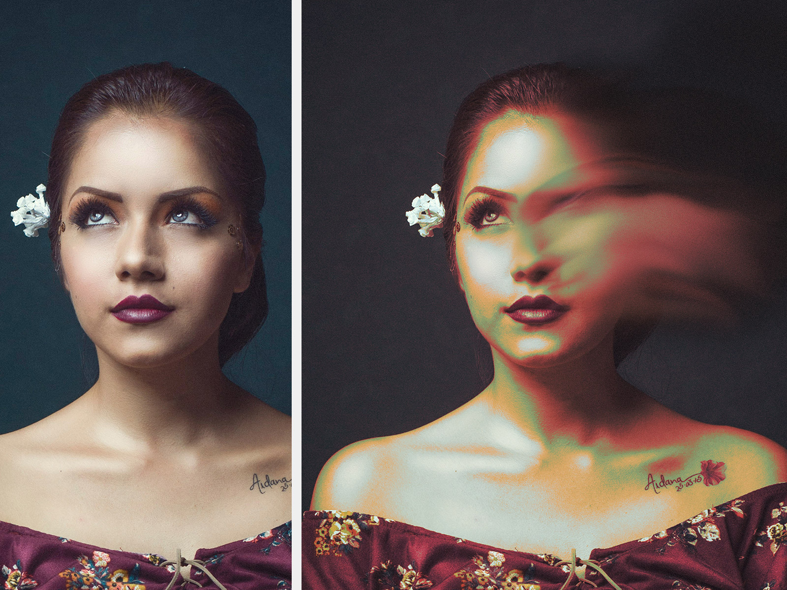 Portrait face blur effect