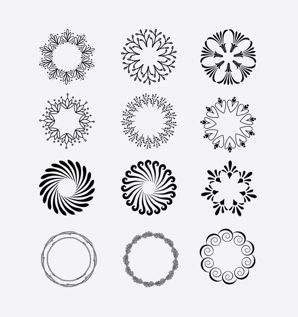 Vector Mandala Floral Elements - Graphicsfuel