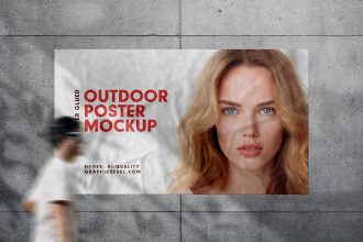 Free outdoor poster mockup template