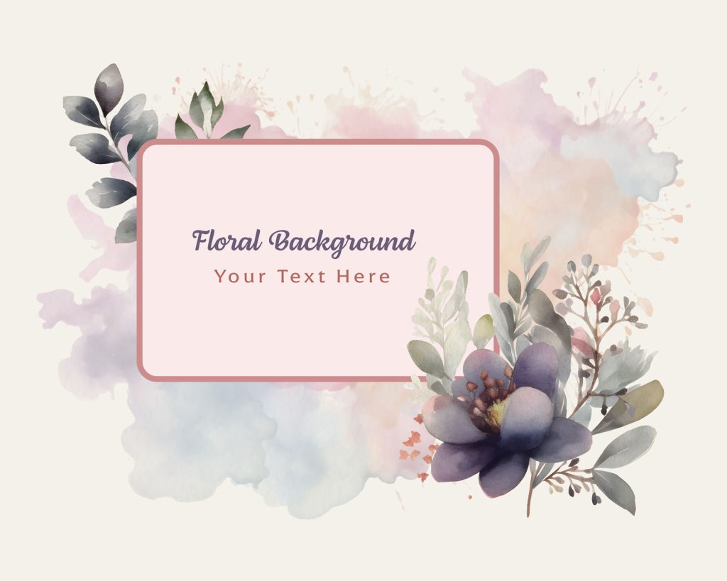 Vector Watercolor Flower Frame Backgrounds - Graphicsfuel