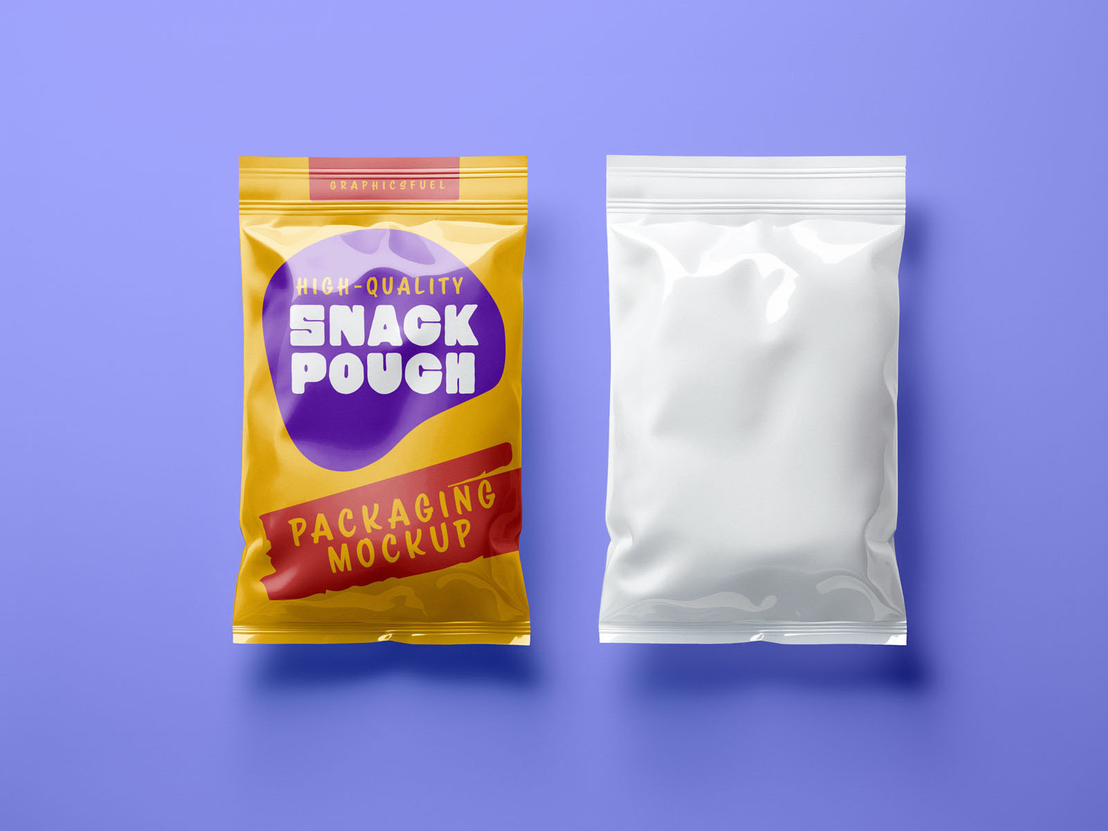 Snack Pouch Food Packaging Mockup PSD