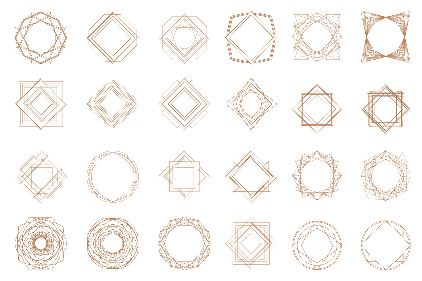 64 Geometric Abstract Frames