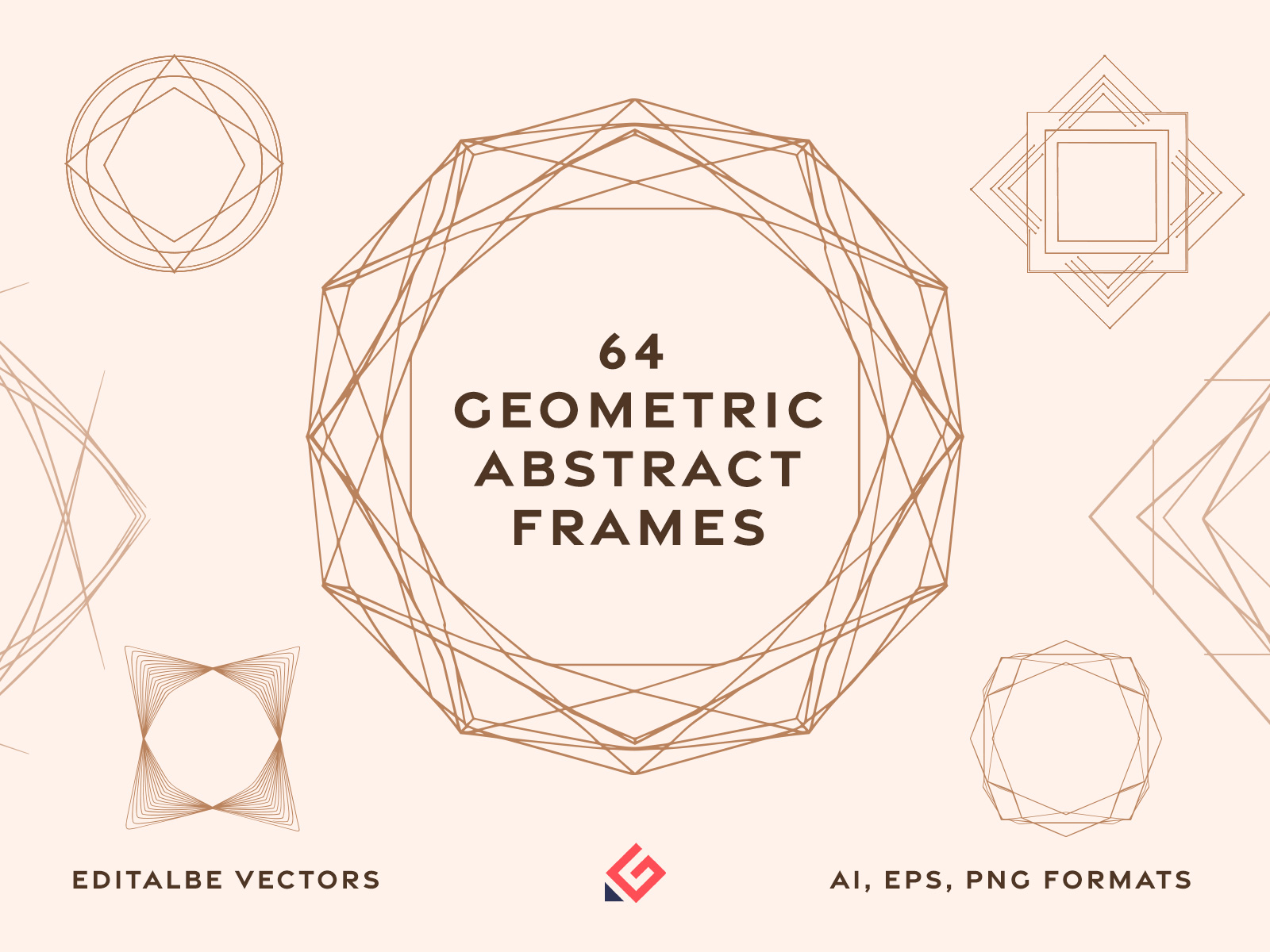 64 Geometric Abstract Frames