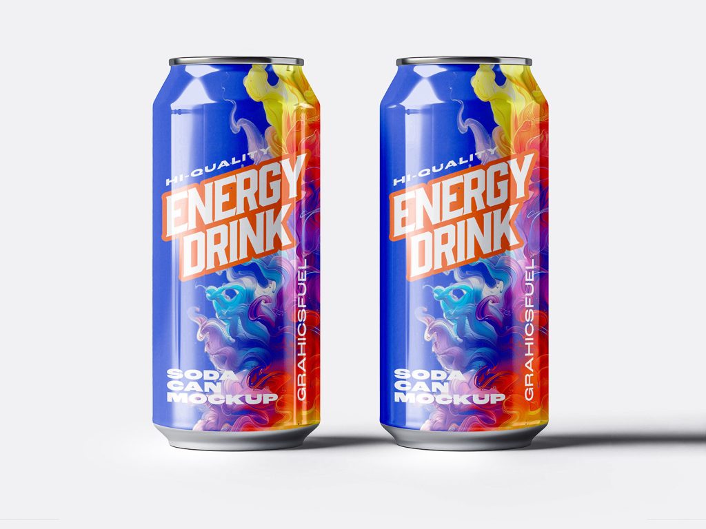 Twin Energy Drink Can Mockup