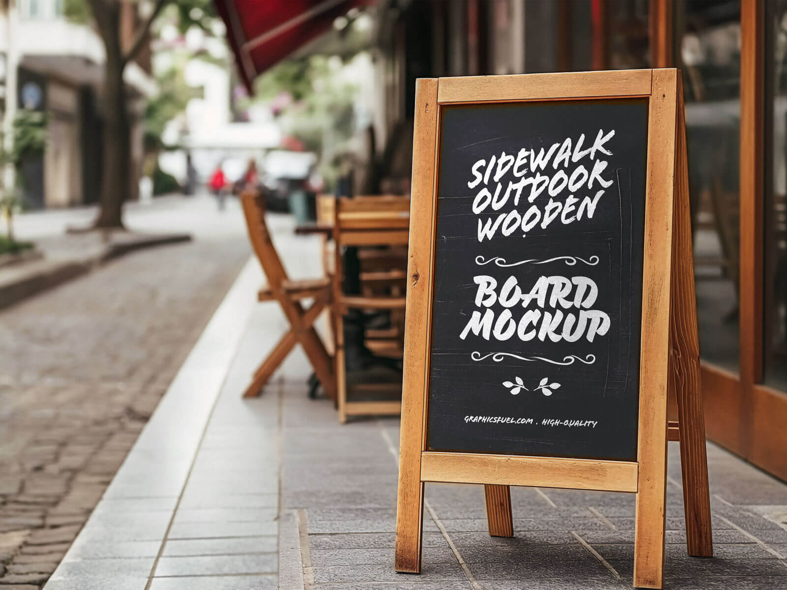 Sidewalk Outdoor Wooden Sign Board