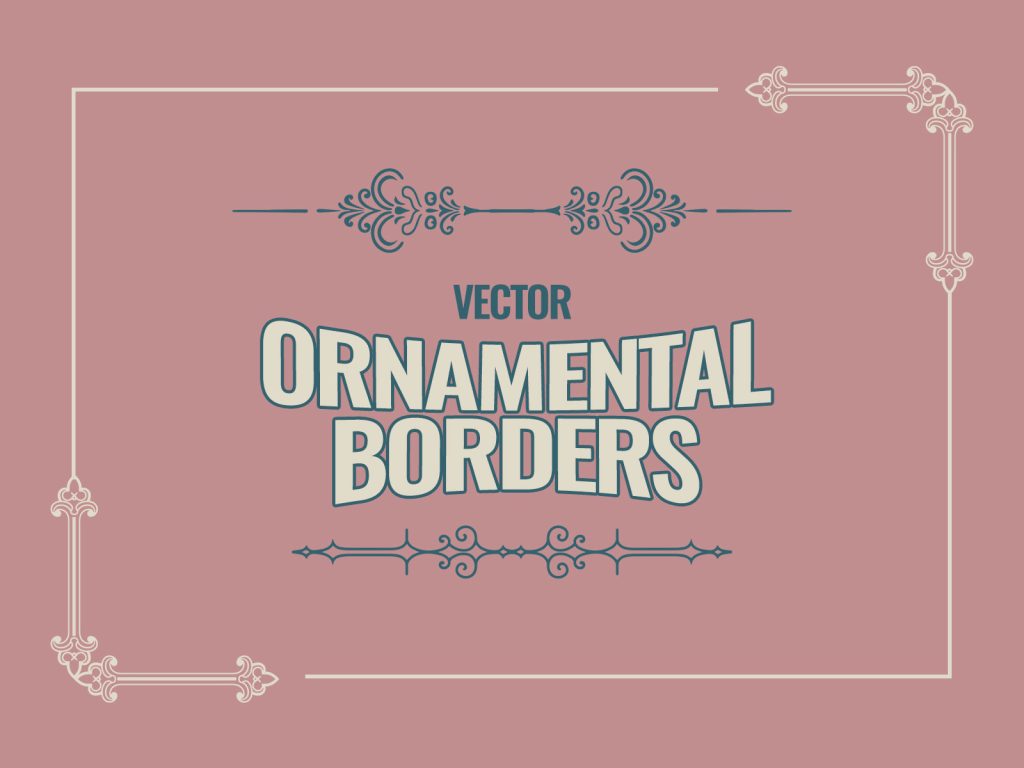 Vintage Ornamental Border Illustration Elements