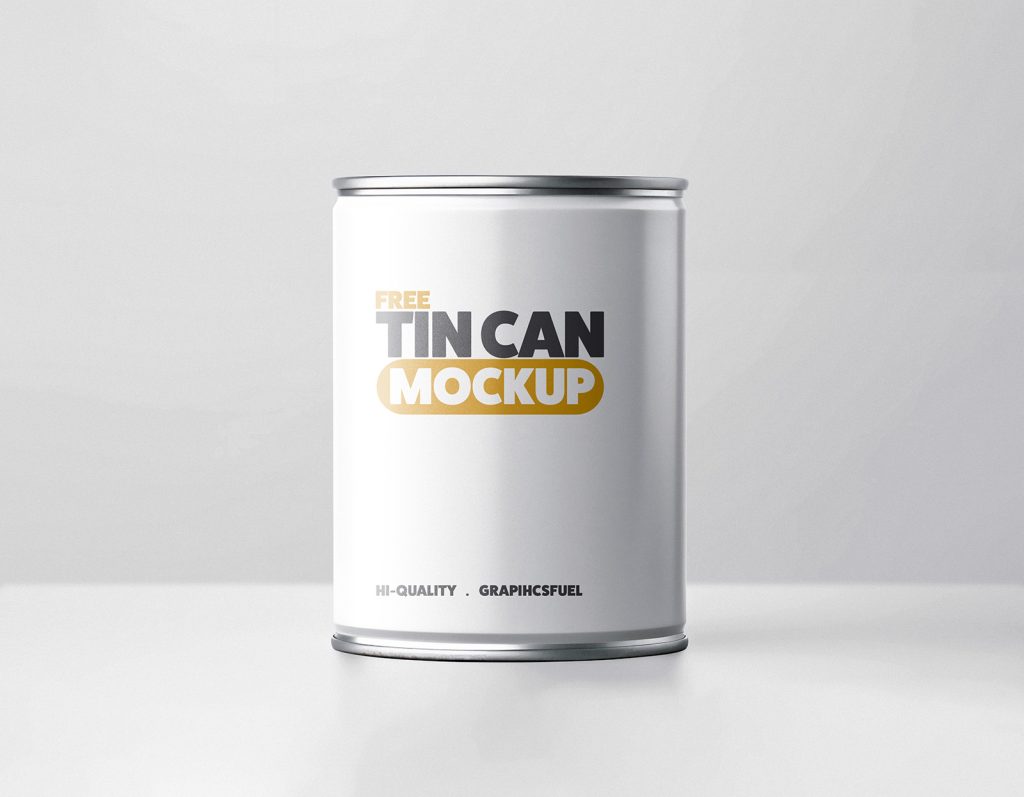 Tin Can Packaging Mockup Template