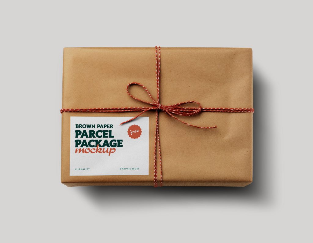 Brown Paper Parcel Package Mockup