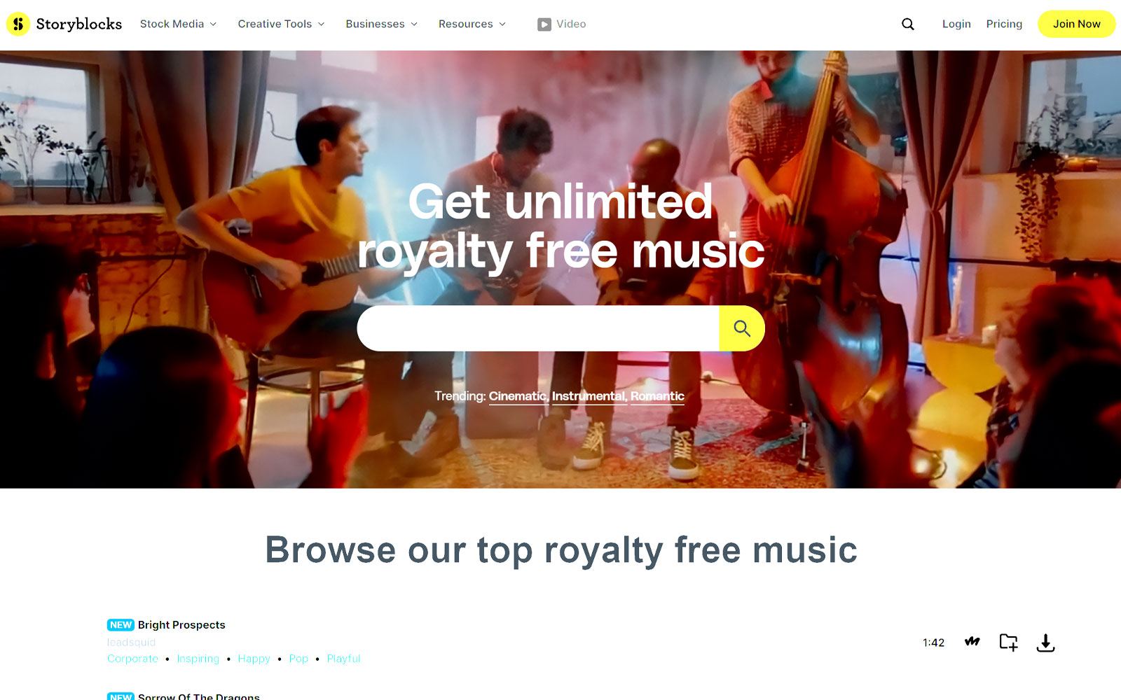 Storyblocks royalty free music