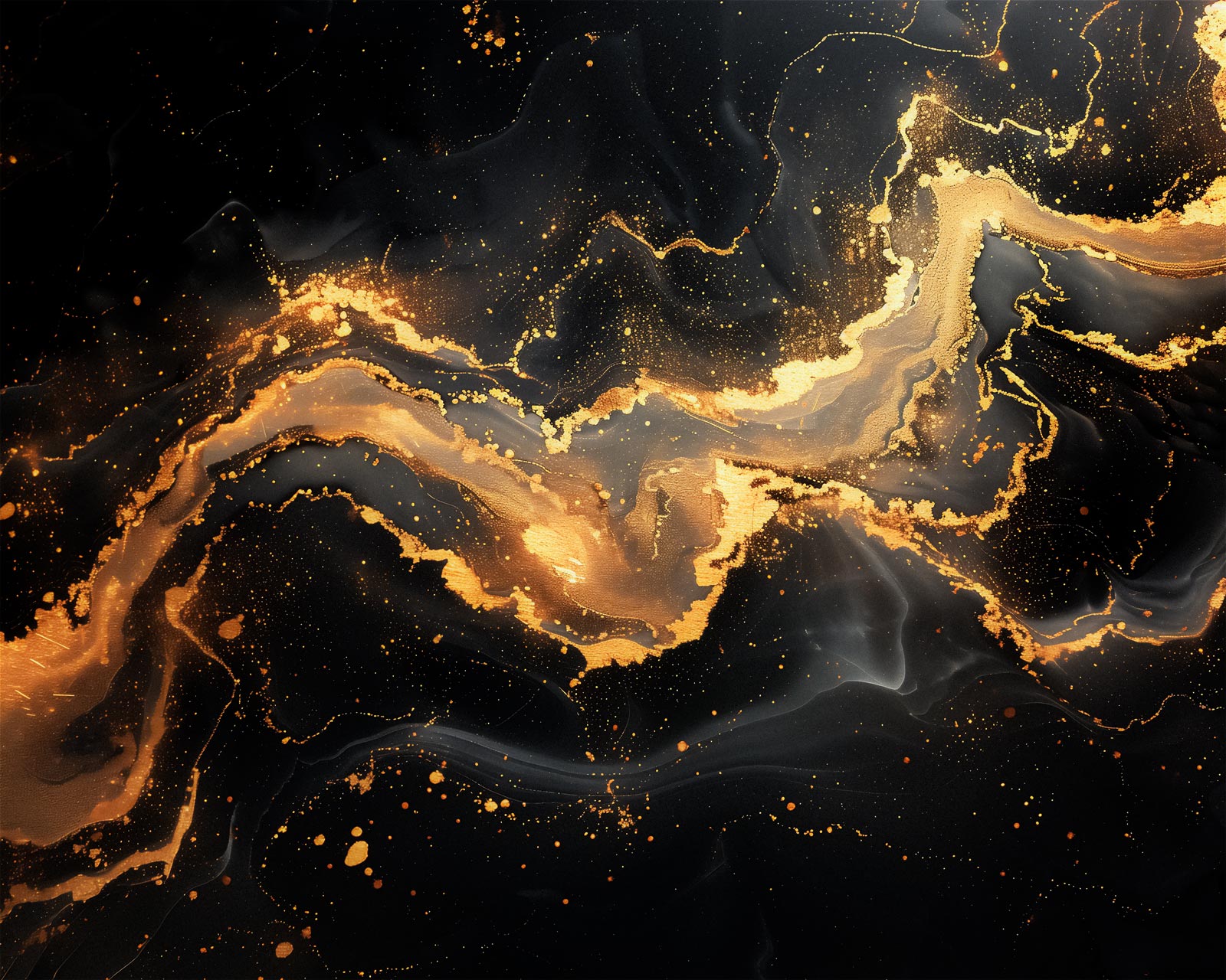 Abstract Golden Marble Dark Background