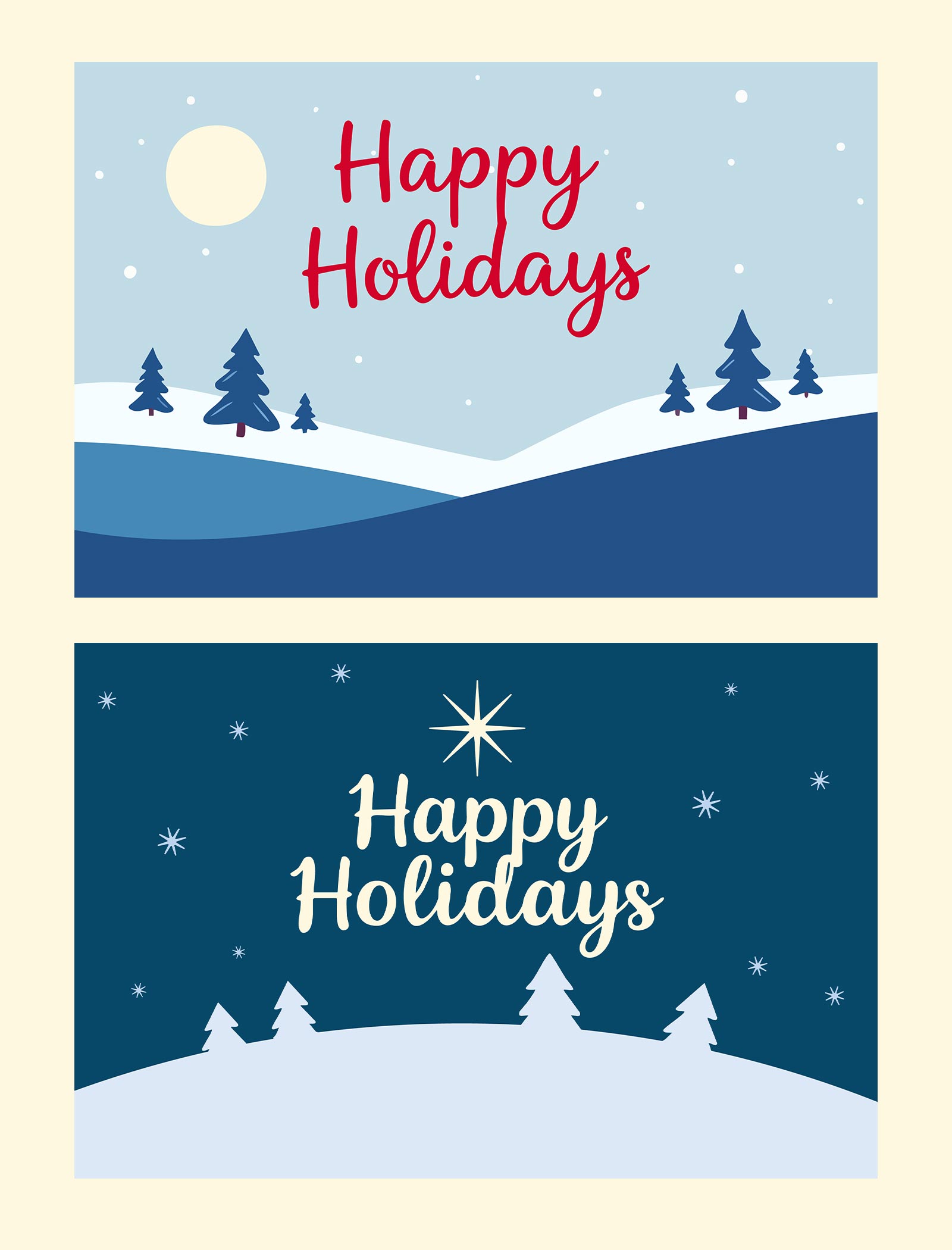 Happy Holidays Cards Vector