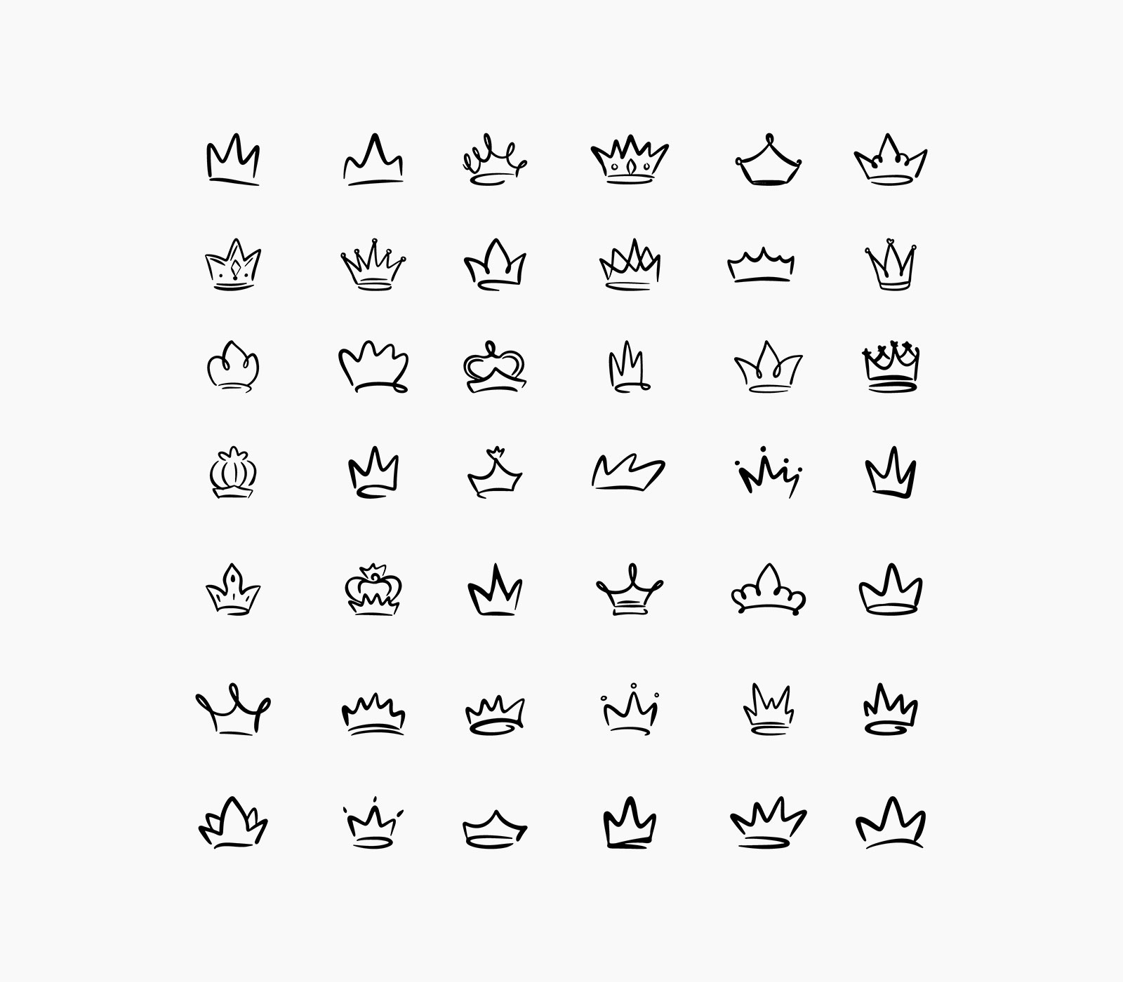 Hand-drawn Vector Crowns