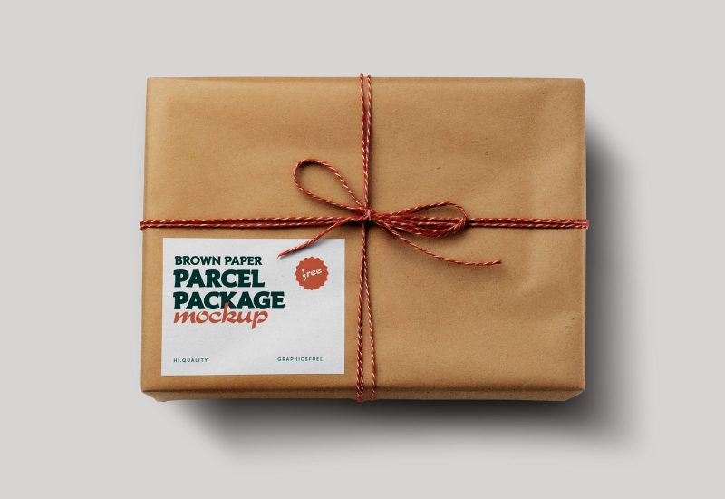 Brown Paper Parcel Package Mockup