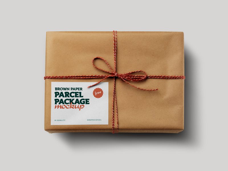 Brown Paper Parcel Package Mockup