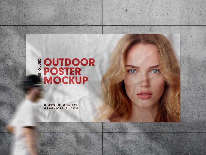 Free outdoor poster mockup template